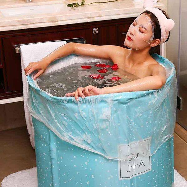 bathing tubs & seats bath barrel home folding artifact thickening body basin