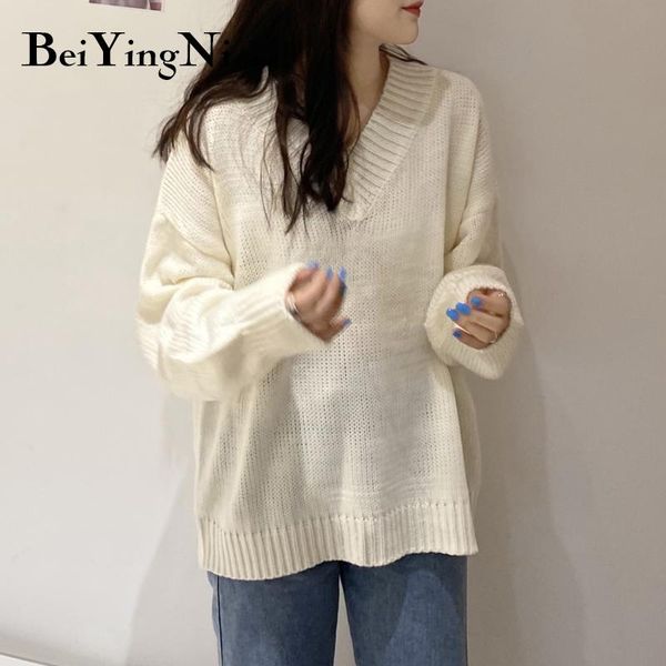 beiyingni korean v-neck long sleeve hipster sweater woman loose soft sweaters slim mahua knitted pullover all-match female, White;black
beiyingni korean v-neck long sleeve hipster sweater woman loose soft sweaters slim mahua knitted pullover all-match female, White;black