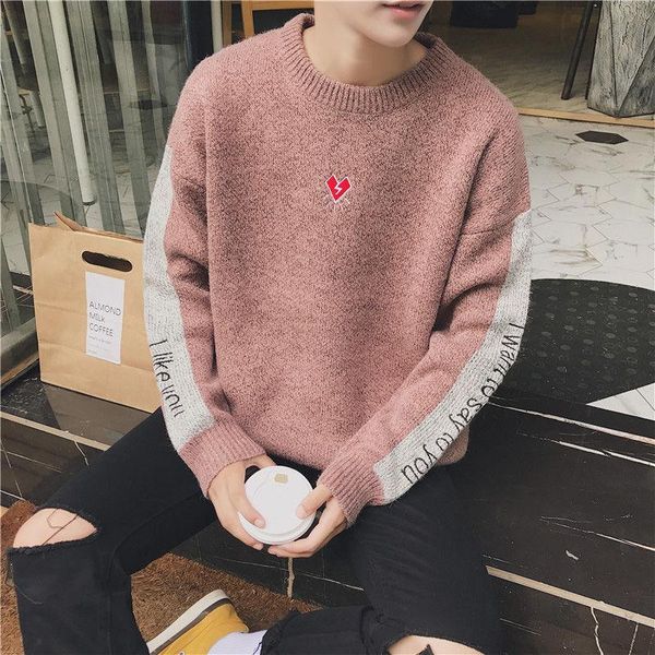 sweater men korean students hong kong style literary winter men's round neck pullover sweater youth slim knitwear tide, White;black
sweater men korean students hong kong style literary winter men's round neck pullover sweater youth slim knitwear tide, White;black