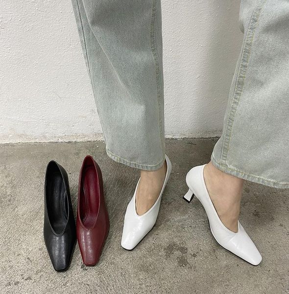 dress shoes genuine leather square toe pumps slip on shallow solid brief chunky high heels 7cm fashion elegant ladies women 2021, Black
dress shoes genuine leather square toe pumps slip on shallow solid brief chunky high heels 7cm fashion elegant ladies women 2021, Black