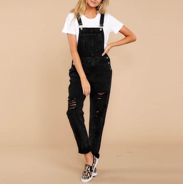 2021 new solid colour holes button pockets high-waisted slimming suspender jeans women's fashion casual straight-leg long pants, Blue
2021 new solid colour holes button pockets high-waisted slimming suspender jeans women's fashion casual straight-leg long pants, Blue