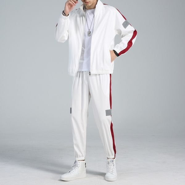 men's spring and autumn jacket two piece set korean casual leggings fashion trend outdoor sports suit, Gray
men's spring and autumn jacket two piece set korean casual leggings fashion trend outdoor sports suit, Gray