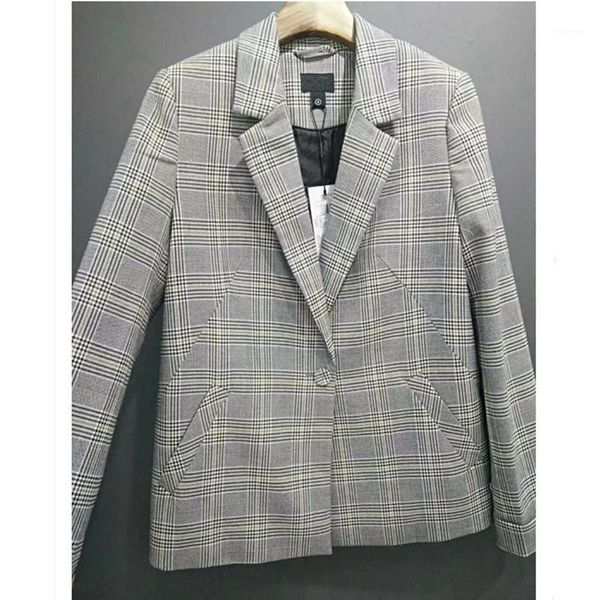 women's single coat 2020 autumn new casual fashion temperament loose lattice single-breasted small suit women's clothing1, White;black
women's single coat 2020 autumn new casual fashion temperament loose lattice single-breasted small suit women's clothing1, White;black