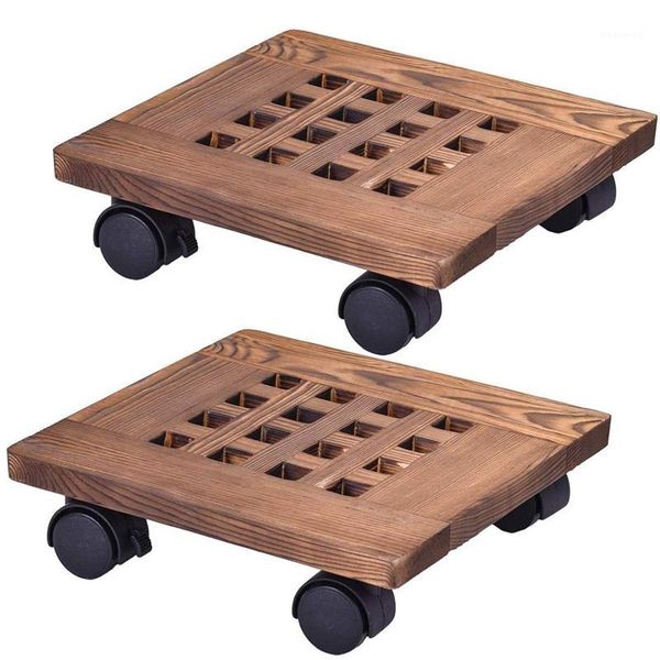 2pcs wooden flower pot rack removable tray plant stand with wheel base planter flower pot mobile trolley board frame garden home1
2pcs wooden flower pot rack removable tray plant stand with wheel base planter flower pot mobile trolley board frame garden home1