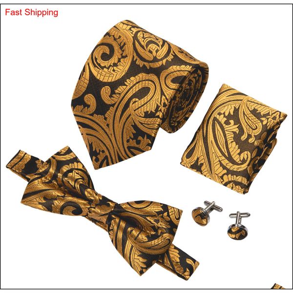 luxury mens tie designer tie gold paisley bowtie silk woven with handkerchief cuffs wedding dress fashion shipping lh-712 d-988 nyzxh, Black;blue
luxury mens tie designer tie gold paisley bowtie silk woven with handkerchief cuffs wedding dress fashion shipping lh-712 d-988 nyzxh, Black;blue