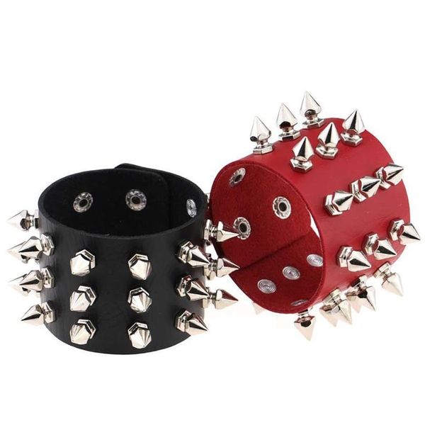 punk gothic rock cuspidal spikes rivet cone stud wide leather cuff bracelet wristbands charm bangle fashion qylkzv, White 
punk gothic rock cuspidal spikes rivet cone stud wide leather cuff bracelet wristbands charm bangle fashion qylkzv, White
