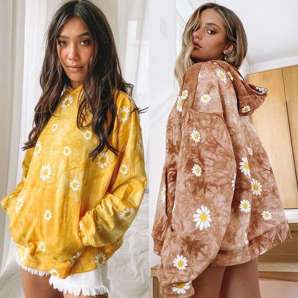 women's hoodies & sweatshirts european and american style for autumn winter hooded leisure tie-dye daisy jacket, Black
women's hoodies & sweatshirts european and american style for autumn winter hooded leisure tie-dye daisy jacket, Black