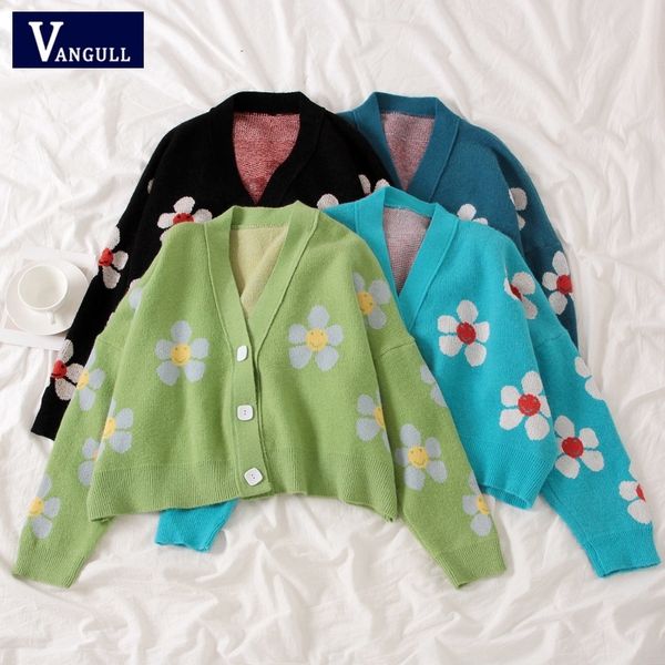 vangull women sweaters floral knit cardigans woman v neck loose elegaht thicked female print playful short casual sweater coat y200910, White;black
vangull women sweaters floral knit cardigans woman v neck loose elegaht thicked female print playful short casual sweater coat y200910, White;black