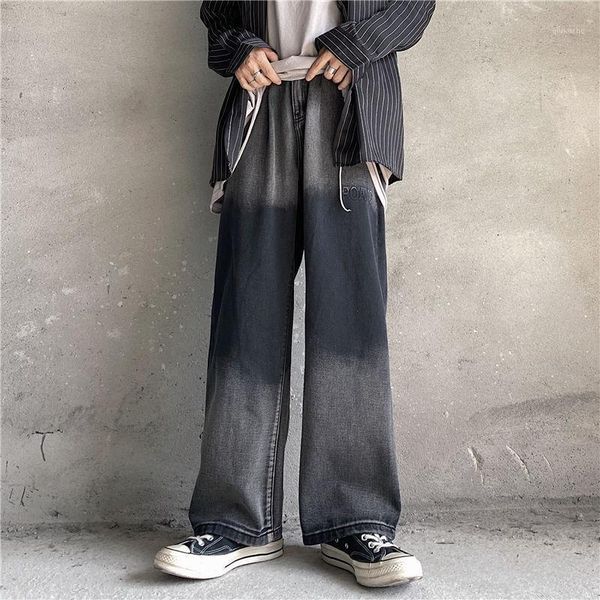 2020 autumn and winter new youth popular ins high street feng shui gradient loose jeans fashion casual straight pants -xl1, Blue 
2020 autumn and winter new youth popular ins high street feng shui gradient loose jeans fashion casual straight pants -xl1, Blue