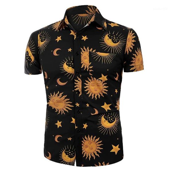 men's casual shirts men shirt sun moon hawaiian fashion korean short print japanese streetwear black, White;black
men's casual shirts men shirt sun moon hawaiian fashion korean short print japanese streetwear black, White;black