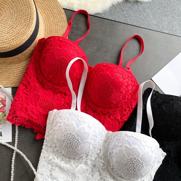 new arrival floral lace crop solid women summer camis camisole elegant streetwear adjustable strap padded corset bra 2022, White
new arrival floral lace crop solid women summer camis camisole elegant streetwear adjustable strap padded corset bra 2022, White