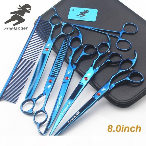 8 inch pet hairdressing scissors set blue set high class pet scissors