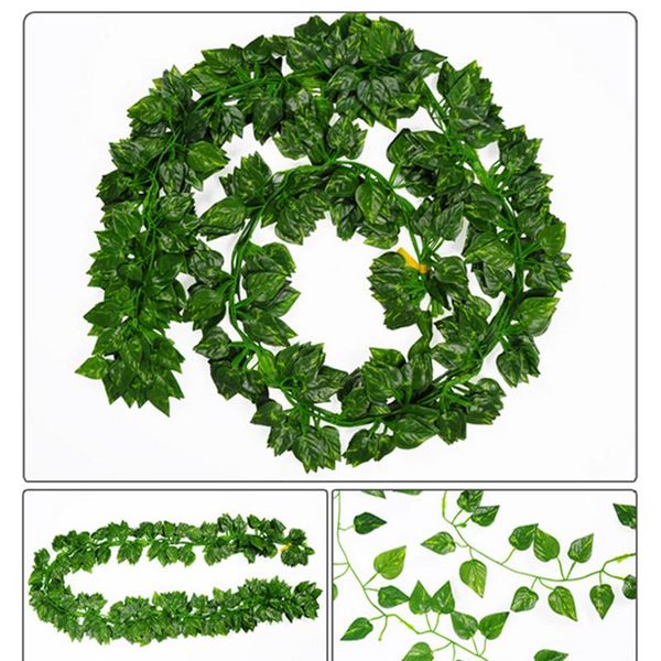 2m long simulation plants green ivy leaf fake grape vine artificial flower string foliage leaves home wedding garden decoration jllkja
2m long simulation plants green ivy leaf fake grape vine artificial flower string foliage leaves home wedding garden decoration jllkja