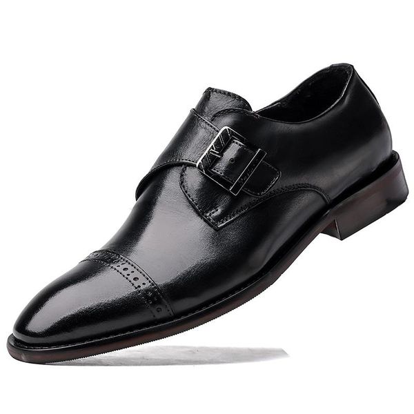 new arrival men dress shoes vintage men shoes fashion monk strap genuine leather wedding pointy toe, Black
new arrival men dress shoes vintage men shoes fashion monk strap genuine leather wedding pointy toe, Black