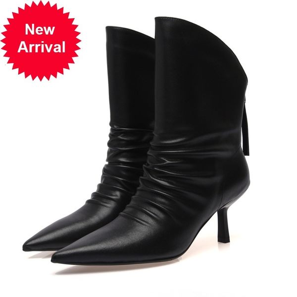 2021 new female genuine leather ankle boots high heels graduation party women shoes size 34-40 ow6h, Black
2021 new female genuine leather ankle boots high heels graduation party women shoes size 34-40 ow6h, Black