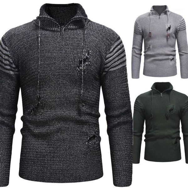 men's knit sweaters long sleeve turn down collar pullover sweaters with zipper holes casual slim type 1, White;black
men's knit sweaters long sleeve turn down collar pullover sweaters with zipper holes casual slim type 1, White;black