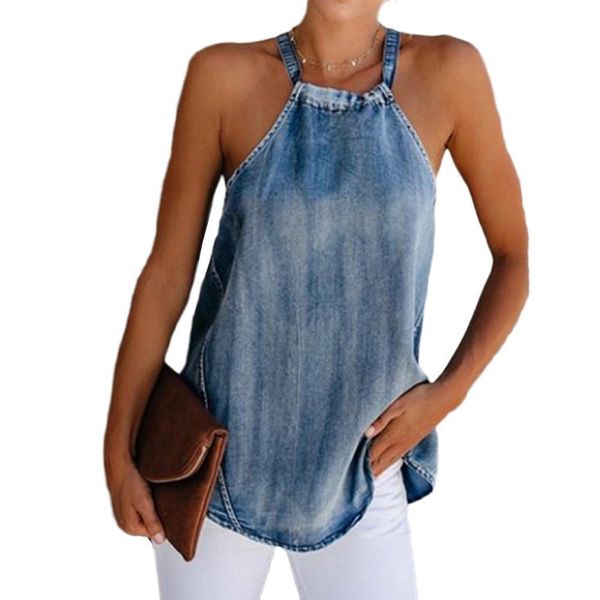 2020 summer fashion halter tank sleevesless denim lose tank holiday wear clothes drop shipping good quality, White
2020 summer fashion halter tank sleevesless denim lose tank holiday wear clothes drop shipping good quality, White
