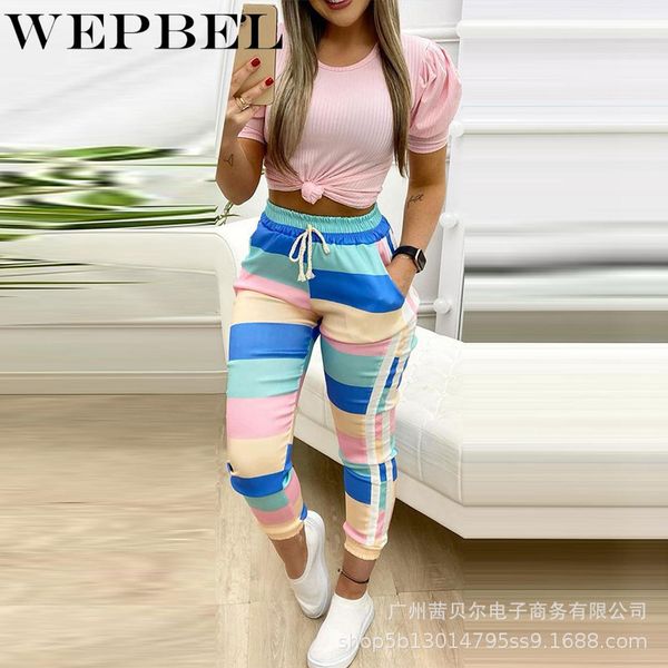 women two piece set ladies short sleeve crop straight patchwork drawstring high waist pants jogger trousers tracksuit outfit q1210, Black;white
women two piece set ladies short sleeve crop straight patchwork drawstring high waist pants jogger trousers tracksuit outfit q1210, Black;white
