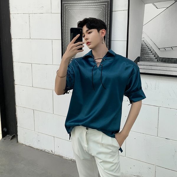 2021 branco azul lao at seda cetim camisa masculina estilo coreano vintage pulver blusa v pescoo solto manga curta camisas vk4r, White;black
2021 branco azul lao at seda cetim camisa masculina estilo coreano vintage pulver blusa v pescoo solto manga curta camisas vk4r, White;black