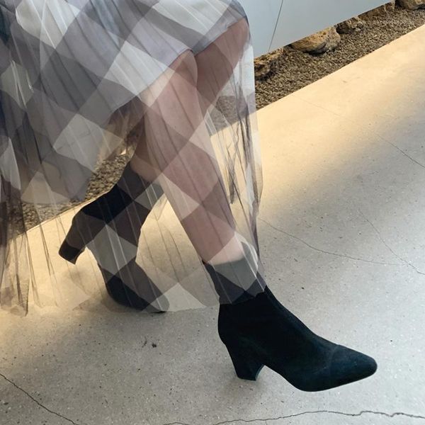 leather boots women pointed toe mid heel ankle boots thick square heel slip on western women 2021 new size 33-421, Black
leather boots women pointed toe mid heel ankle boots thick square heel slip on western women 2021 new size 33-421, Black