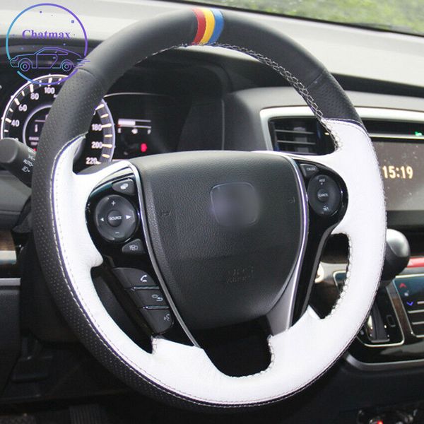 diy private custom car steering wheel cover for honda accord 9th odyssey crosstour 2013-2016 hand sewing black white leather holder
diy private custom car steering wheel cover for honda accord 9th odyssey crosstour 2013-2016 hand sewing black white leather holder