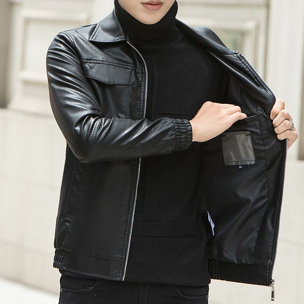 autumn and winter 2020 new cashmere thickened jacket men's korean fashion youth casual lapel leather coat, Black;brown
autumn and winter 2020 new cashmere thickened jacket men's korean fashion youth casual lapel leather coat, Black;brown