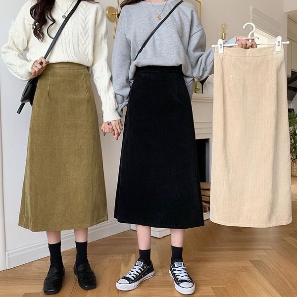 autumn winter women's new corduroy a-line retro high waist skirt 3 colors, Black
autumn winter women's new corduroy a-line retro high waist skirt 3 colors, Black