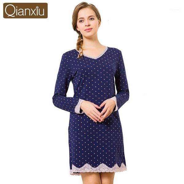 2019 autumn casual nightgown women 95% cotton homewear ladies lace sleepshirts female long sleeve v-neck collar sleepwear dress1, Black;red
2019 autumn casual nightgown women 95% cotton homewear ladies lace sleepshirts female long sleeve v-neck collar sleepwear dress1, Black;red