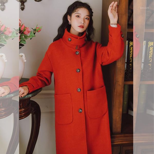 high end elegant women woolen coat outerwear 2020 new winter overcoat harajuku single breasted high collar straight wool coats1, Black
high end elegant women woolen coat outerwear 2020 new winter overcoat harajuku single breasted high collar straight wool coats1, Black