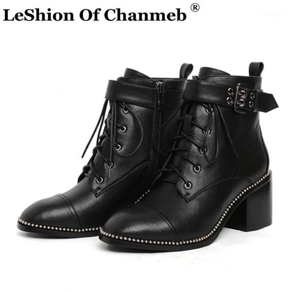 boots size 33-40 natural cow leather booties women 2021 autumn winter chunky heels lace up metal buckle motorcycle rivets shoes1, Black
boots size 33-40 natural cow leather booties women 2021 autumn winter chunky heels lace up metal buckle motorcycle rivets shoes1, Black