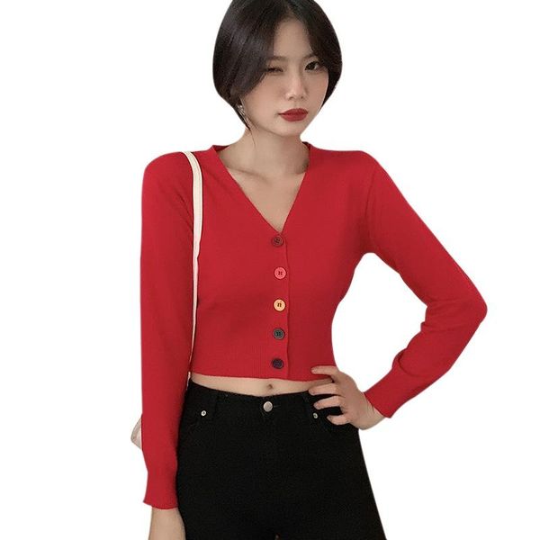 women's knits & tees 2021 cardigan sweaters all-match slimming short tights jacket knit casual solid color v-neck coat mujer de moda, White
women's knits & tees 2021 cardigan sweaters all-match slimming short tights jacket knit casual solid color v-neck coat mujer de moda, White