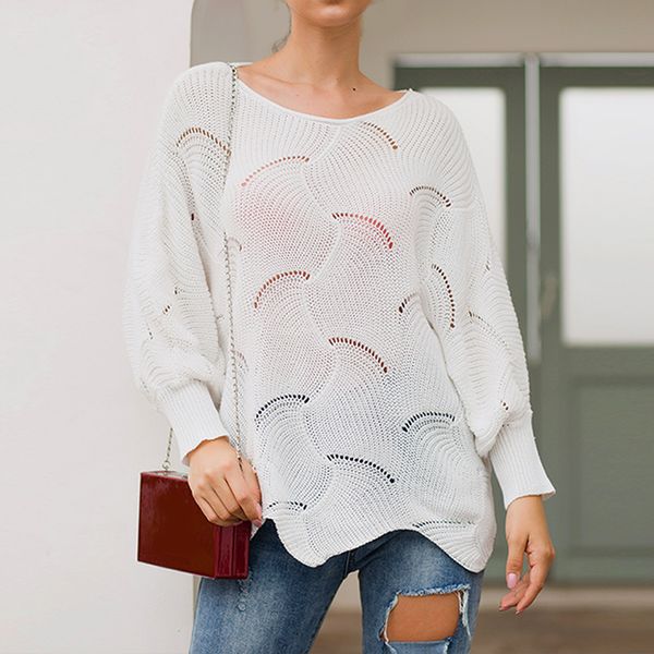 autumn female hollow sweaters casual loose long sleeve round neck knitted pullovers creative irregular hem jumper kg-156, White;black
autumn female hollow sweaters casual loose long sleeve round neck knitted pullovers creative irregular hem jumper kg-156, White;black