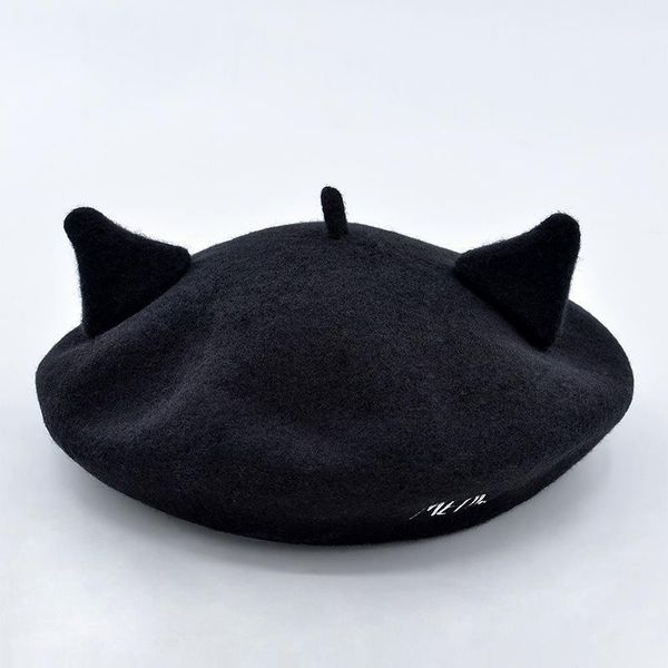 berets 2021 letter embroidery cat ears wool female cute beret fashion painter hat suitable for sweet girl1, Blue;gray
berets 2021 letter embroidery cat ears wool female cute beret fashion painter hat suitable for sweet girl1, Blue;gray