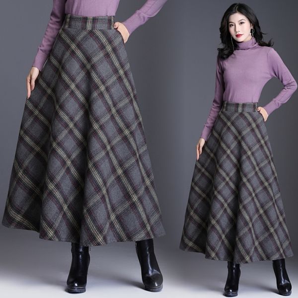 hayblst brand skirt womens autumn winter plus size3xl elegant korean style tall waist fashion plaid wool cloth long clothing y200326, Black
hayblst brand skirt womens autumn winter plus size3xl elegant korean style tall waist fashion plaid wool cloth long clothing y200326, Black