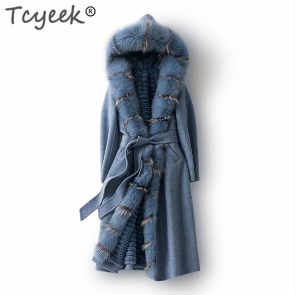 tcyeek real fur parka wool coat winter jacket women natural raccoon fur liner long coats female collar warm parkas f9791, Black
tcyeek real fur parka wool coat winter jacket women natural raccoon fur liner long coats female collar warm parkas f9791, Black