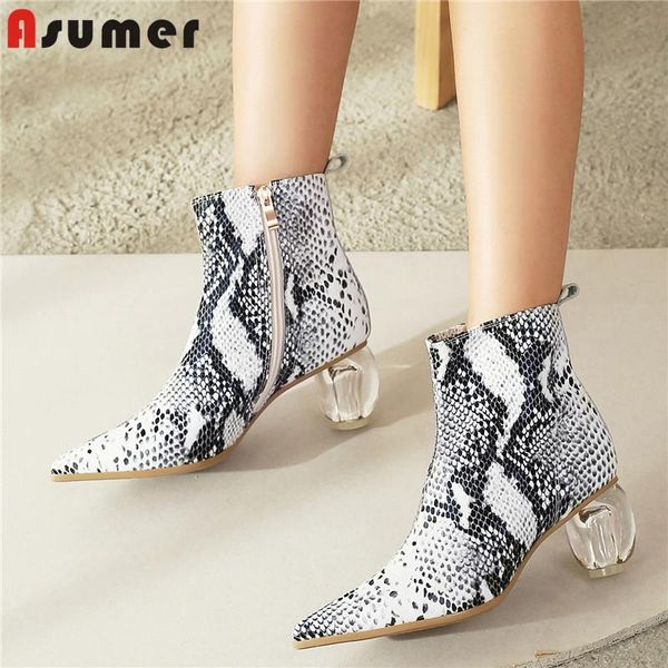 boots asumer 2021 autumn winter genuine leather female pointed toe ladies ankle zip crystal heels prom women, Black
boots asumer 2021 autumn winter genuine leather female pointed toe ladies ankle zip crystal heels prom women, Black