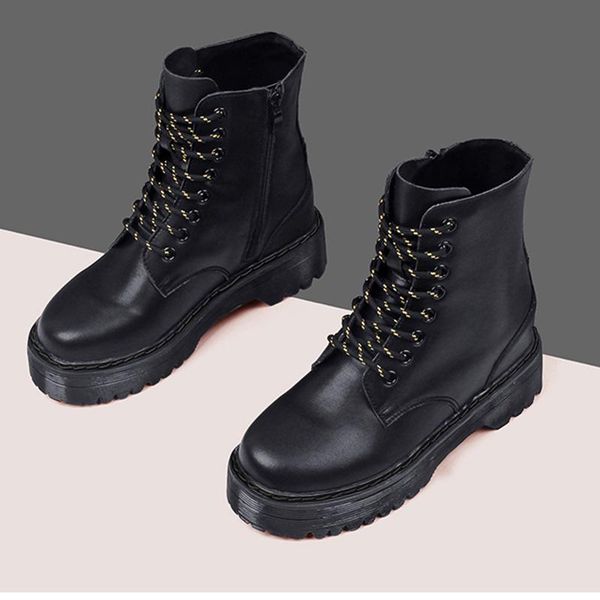 boots women genuine leather shoes for autumn winter platform ankle female thick-soled booties, Black
boots women genuine leather shoes for autumn winter platform ankle female thick-soled booties, Black
