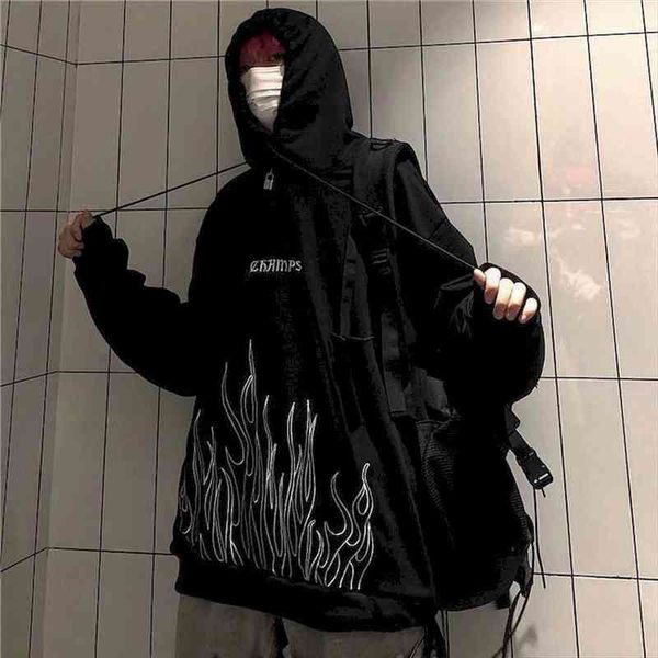 punk goth oversized sweatshirt women hoodie south korea retro dark flame embroidery pullover hooded trend streetwear, Black
punk goth oversized sweatshirt women hoodie south korea retro dark flame embroidery pullover hooded trend streetwear, Black
