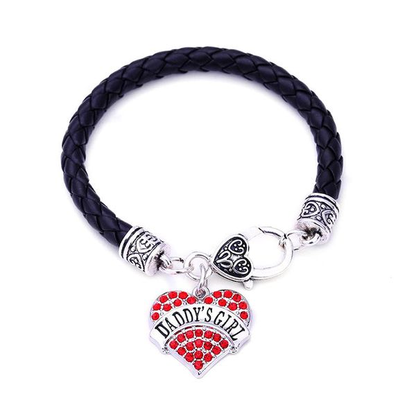 gift drop shipping rhodium plated with sparkling crystals daddy's girl heart pendant bracelet rope chain, Black
gift drop shipping rhodium plated with sparkling crystals daddy's girl heart pendant bracelet rope chain, Black