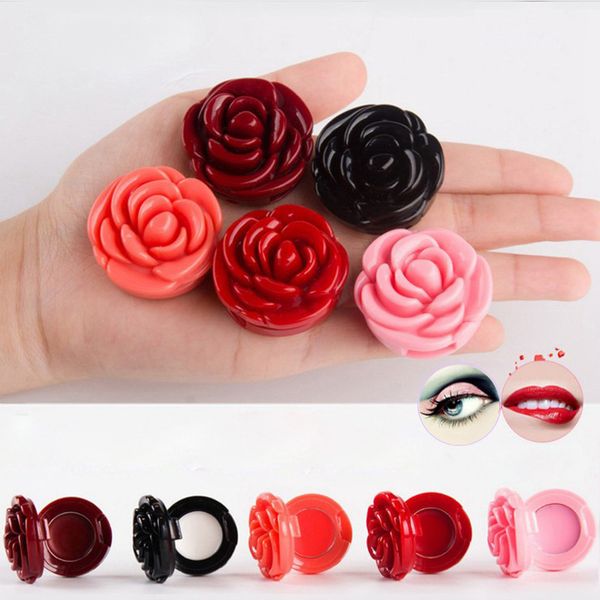 Rose Flower Shaped Lipstick Dispensing Empty Box Lip Balm Aluminum Plate Packing Empty Box Eye Shadow Boxes