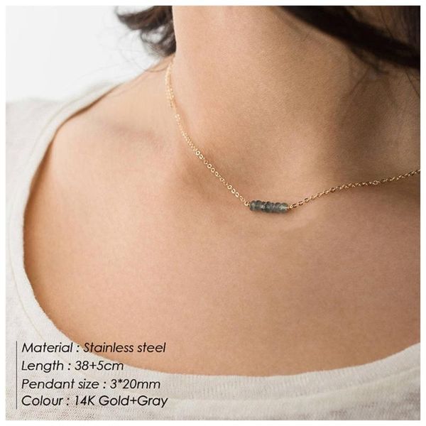 stainless steel pendant necklace grey beads clavicle chain link women crystal choker dainty necklace jewelry, Silver
stainless steel pendant necklace grey beads clavicle chain link women crystal choker dainty necklace jewelry, Silver