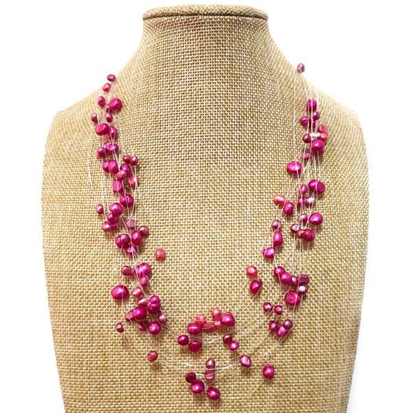 pendant necklaces 18-24 inches pink illusion 4-8mm nugget freshwater pearl multi-layered necklace, Silver
pendant necklaces 18-24 inches pink illusion 4-8mm nugget freshwater pearl multi-layered necklace, Silver