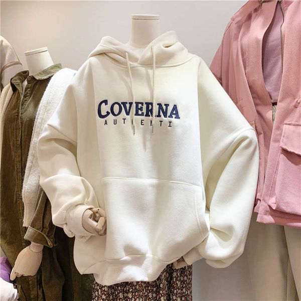 new harajuku bf loose embroidered letter mid long kangaroo pocket hooded pullover, Black
new harajuku bf loose embroidered letter mid long kangaroo pocket hooded pullover, Black