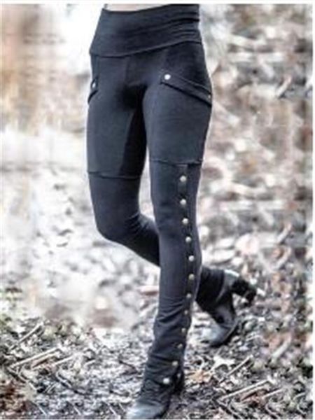 coldker women's fashion gothic steampunk sheath buttoned high waist casual pockets solid color pants street wear female, Black;white
coldker women's fashion gothic steampunk sheath buttoned high waist casual pockets solid color pants street wear female, Black;white