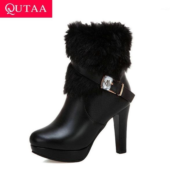 boots qutaa 2021 autumn winter pointed toe zipper ankle pu leather fashion fur square high heel women shoes size 34-431, Black
boots qutaa 2021 autumn winter pointed toe zipper ankle pu leather fashion fur square high heel women shoes size 34-431, Black
