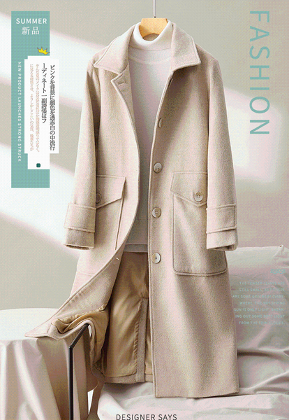 2020 autumn and winter women's plus-size new pure color woolen coat in the long style loose and heavy coat, Black
2020 autumn and winter women's plus-size new pure color woolen coat in the long style loose and heavy coat, Black