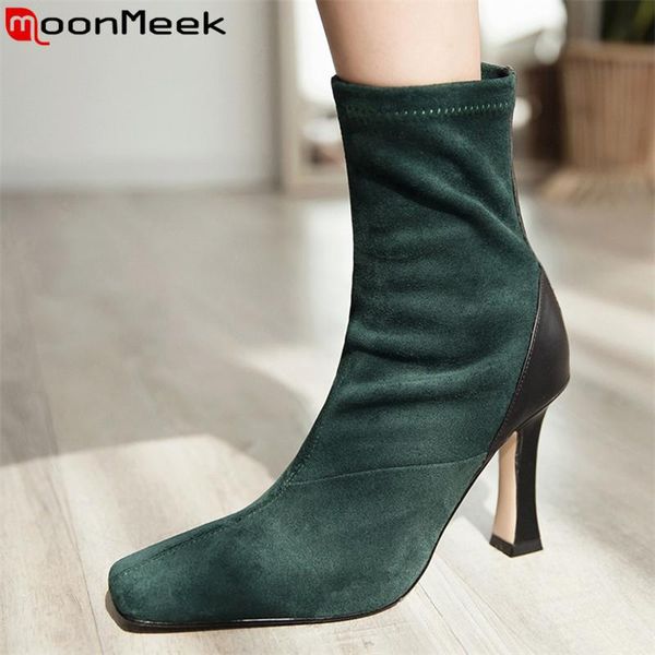 moonmeek big size 34-43 suede stretch boots autumn winter shoes square toe high heels shoes women boots classic zip ankle, Black
moonmeek big size 34-43 suede stretch boots autumn winter shoes square toe high heels shoes women boots classic zip ankle, Black