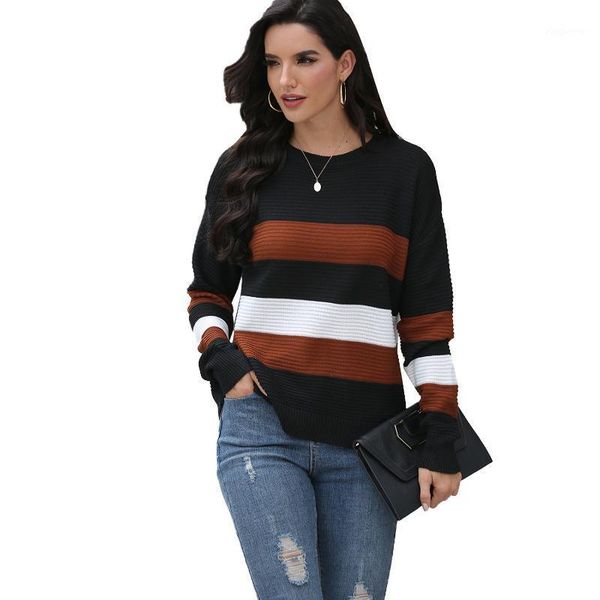 new sweater women's color matching loose outer sweater women's winter knitted sweaters casual long sleeve knit pullover1, White;black
new sweater women's color matching loose outer sweater women's winter knitted sweaters casual long sleeve knit pullover1, White;black