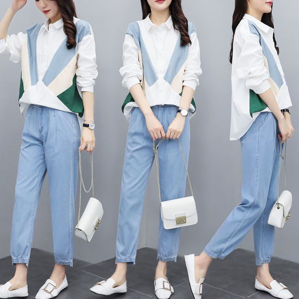 spring two pieces and pants amendment of women's clothes contrast $pants femme sets pnu6, White
spring two pieces and pants amendment of women's clothes contrast $pants femme sets pnu6, White