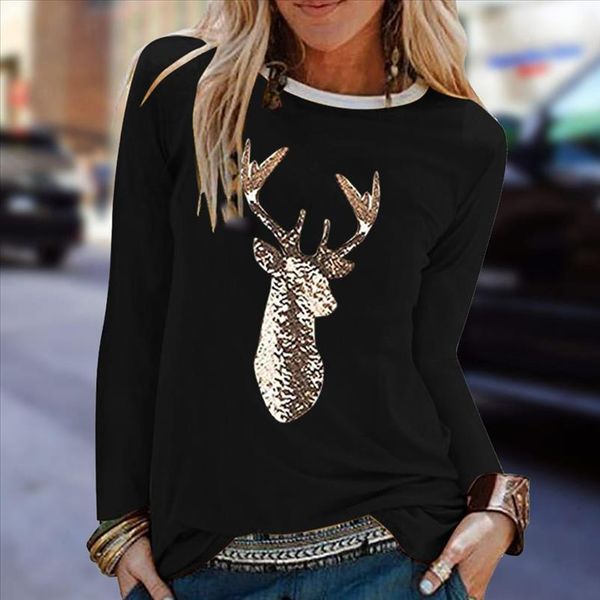 women christmas blouse print o neck shirts long sleeve blouse shirt black blusas mujer de moda 2019, White
women christmas blouse print o neck shirts long sleeve blouse shirt black blusas mujer de moda 2019, White